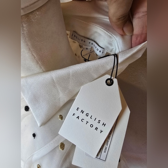 English Factory White Ruffled Tiered Dress Size S - Picture 14 of 14